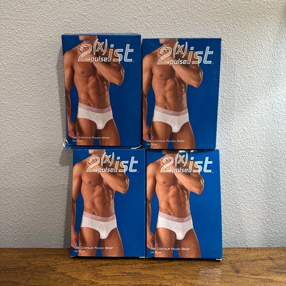 2(x)ist Pulse! Contour Pouch Briefs – Set of 4, Size Medium – Vintage Deadstock, - Picture 1 of 5
